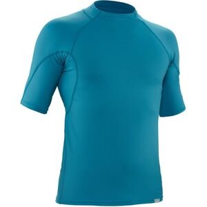 NEW NRS H2CORE Rash Guard Men's M Short Sleeve Blue Fjord Water Sports Fishing